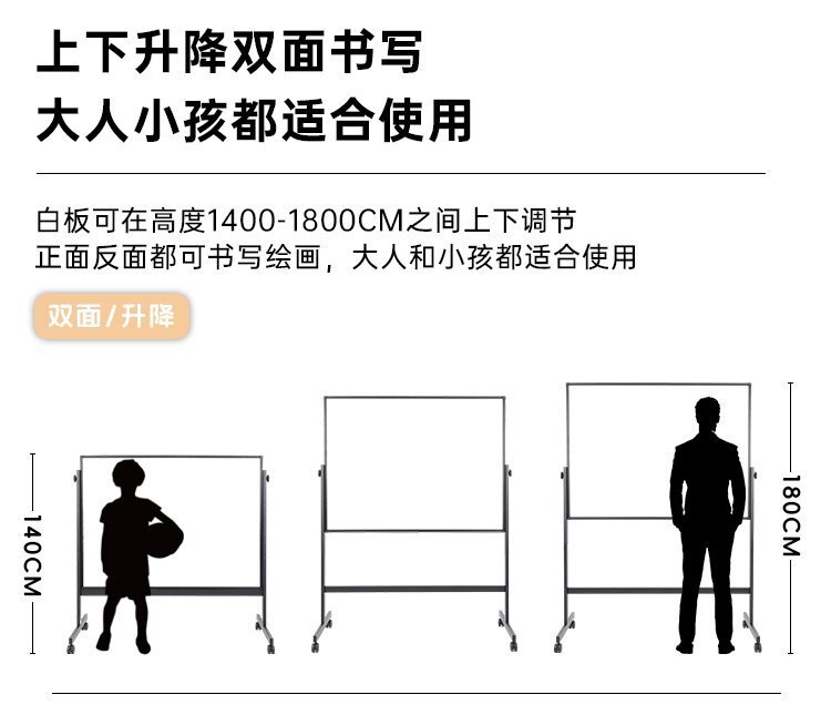 M94辦公教學H型雙面移動支架白板-移動白板-磁性白板特點