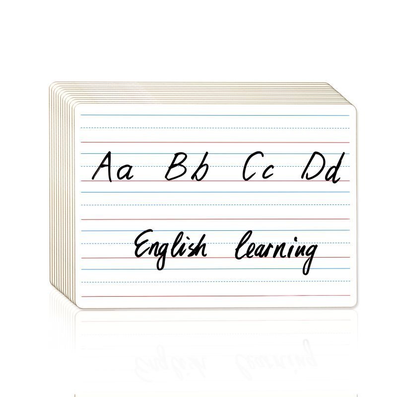 9x12中纖小白板 紅藍線雙面無框?qū)W生白板